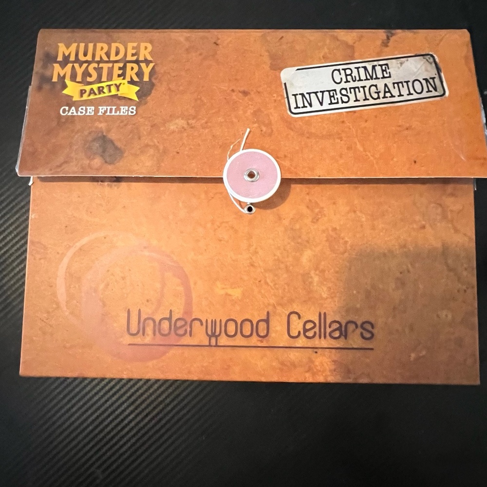 'Murder Mystery Party Game' Underwood Cellar